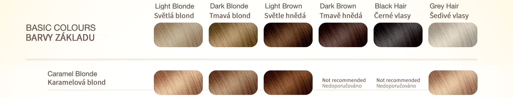 Sattva vzorník Henna na vlasy Karamelová blond